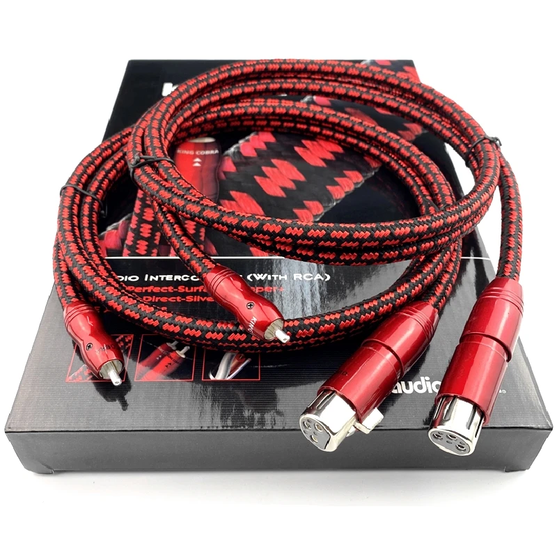 

King Cobra 2RCA To 2XLR Audio Signal Cable PSC (Perfect-Surface Copper ) Copper HiFi Audio Signal Cable