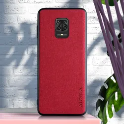 Textile Case with Soft TPU Edge & Hard PC Back - Durable 3 - in - 1 Material for Redmi Note 8 (Red)