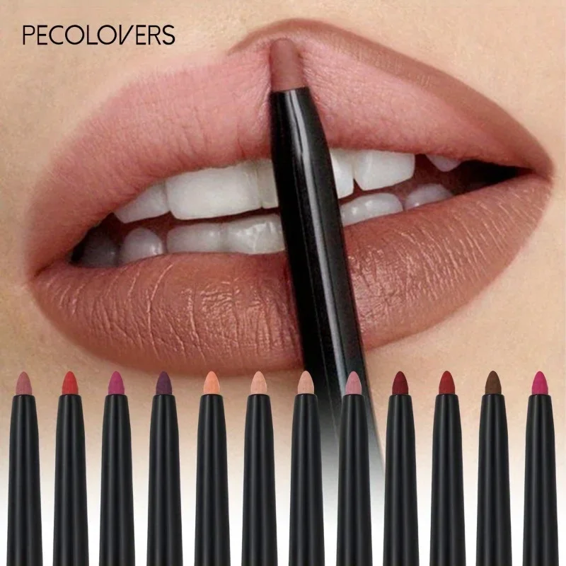 12PCS/Set Matte Lipliner Pencil Sexy Red Contour Tint Lipstick Lasting Non-stick Cup Moisturising Lips Makeup Cosmetic 3