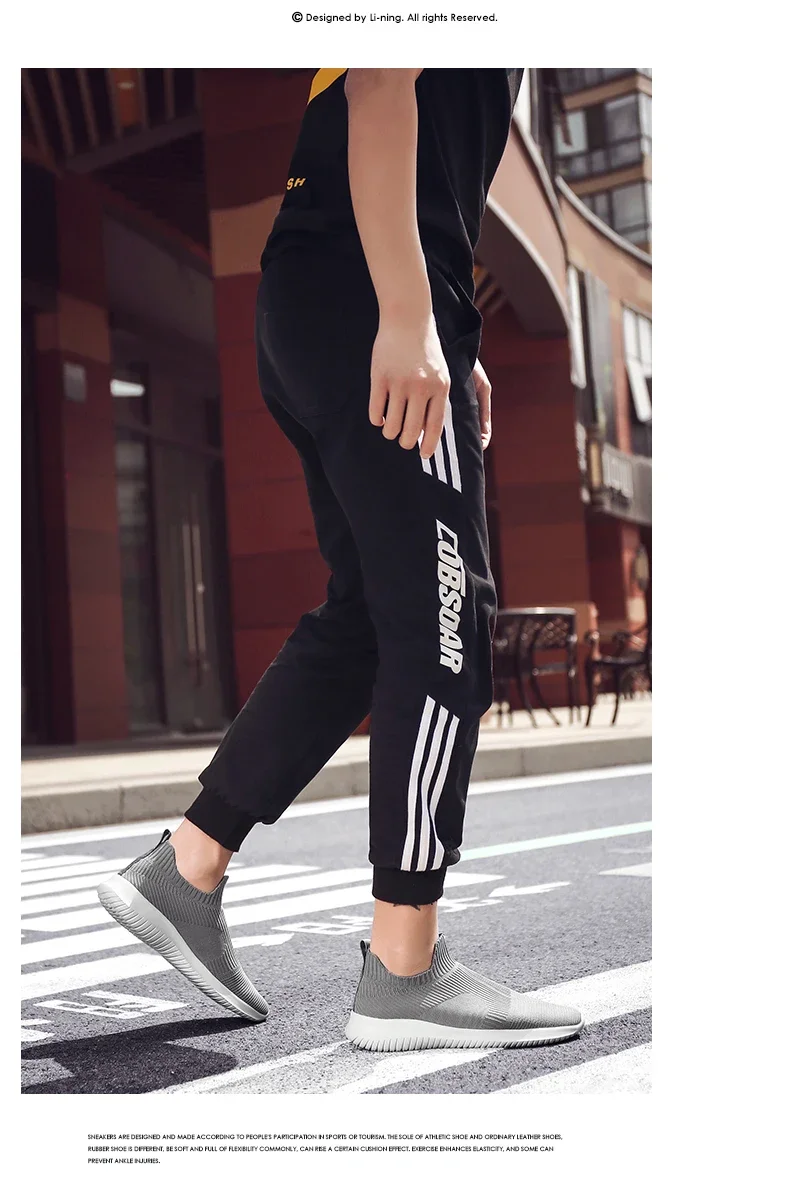 Solid White Fashion Knitting Casual Shoes Men Super Light Breathable Stretch Socks Sneakers Slip On Tenis Masculino Black Zapato