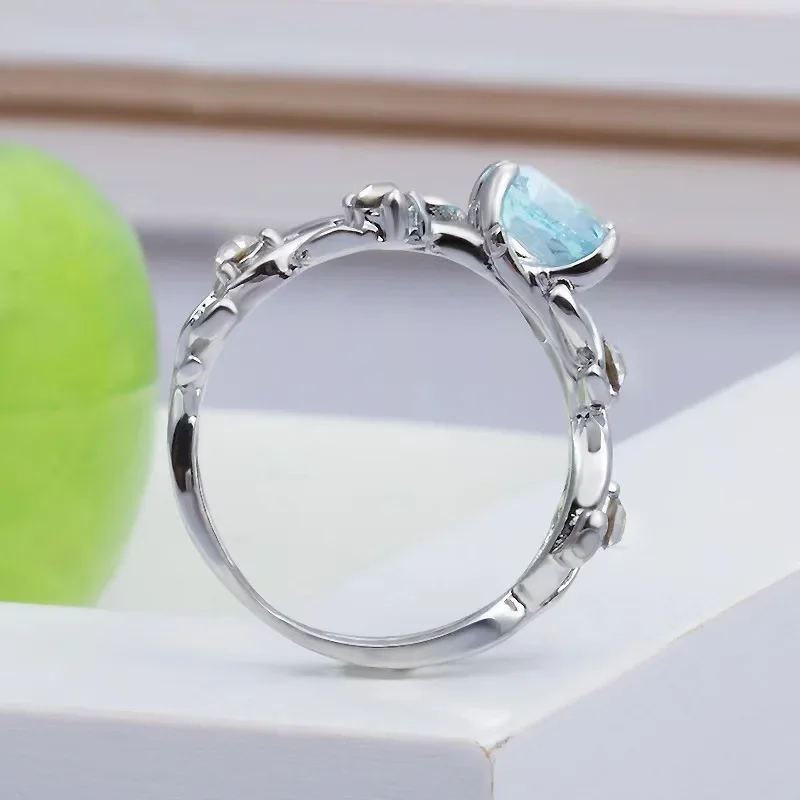 Fashion Creative Blue Crystal Branch Ring Women Light Luxury Personalized Versatile Ring Jewelry Accessories Серьги Женские