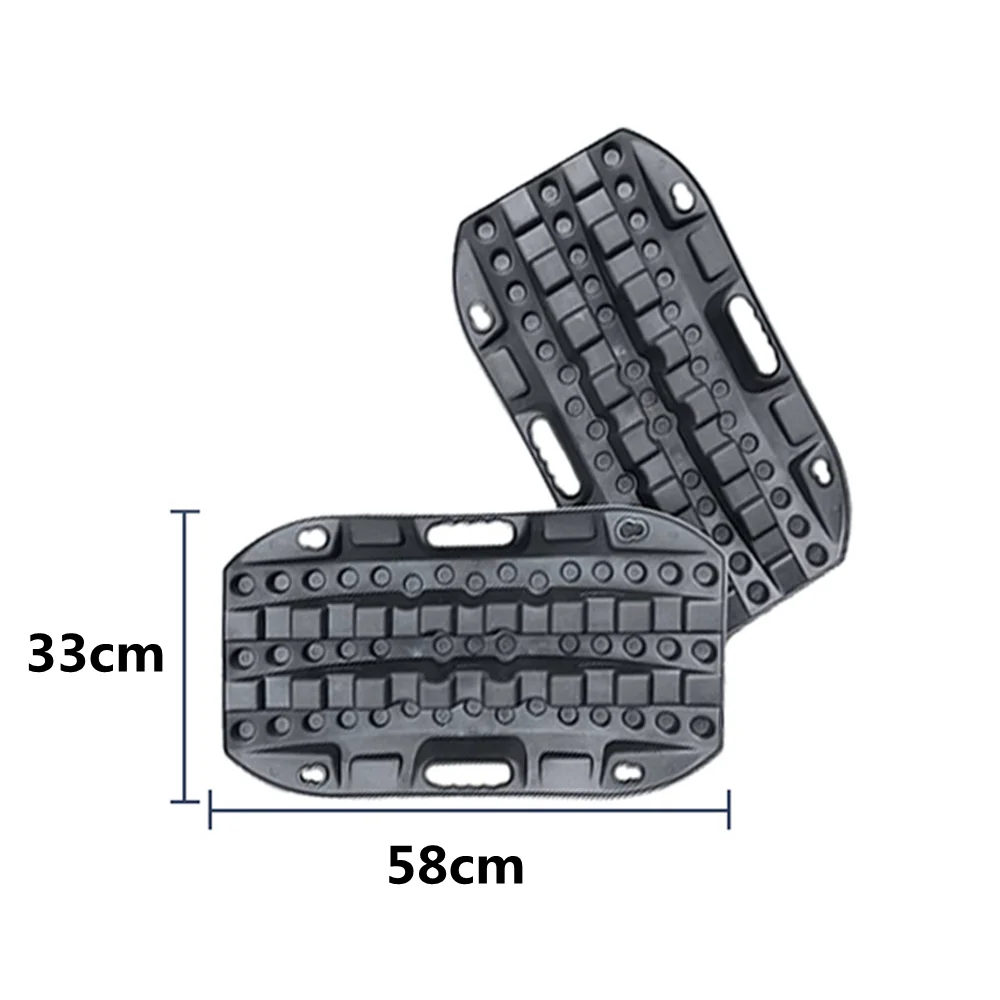 Lot de 2 tapis de traction tout-terrain, tapis de traction antidérapant,  tapis de traction pour roues tout-terrain, pneus, boue, sable, neige,  véhicule piégé : : Auto