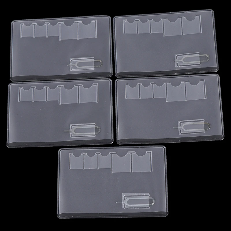 5Pcs/Lot Multifunctional Universal Sim Card Storage Case Box Bag Easy Carry Clear PVC Protector Portable for Sim Memory Card