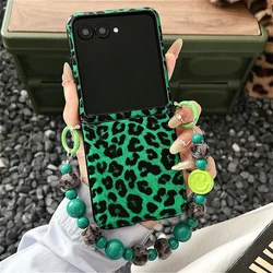 Custodia di moda con motivo leopardato shockproof e con cerniera posteriore