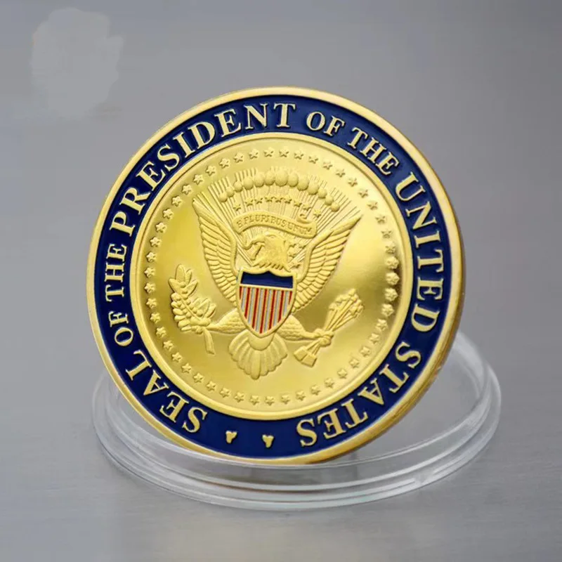 

2024 White House Gold Coin Souvenir Gifts 46th/ 45th President of U.S. Joe Biden/ Donald Trump Gold Plated Commemorative Coins