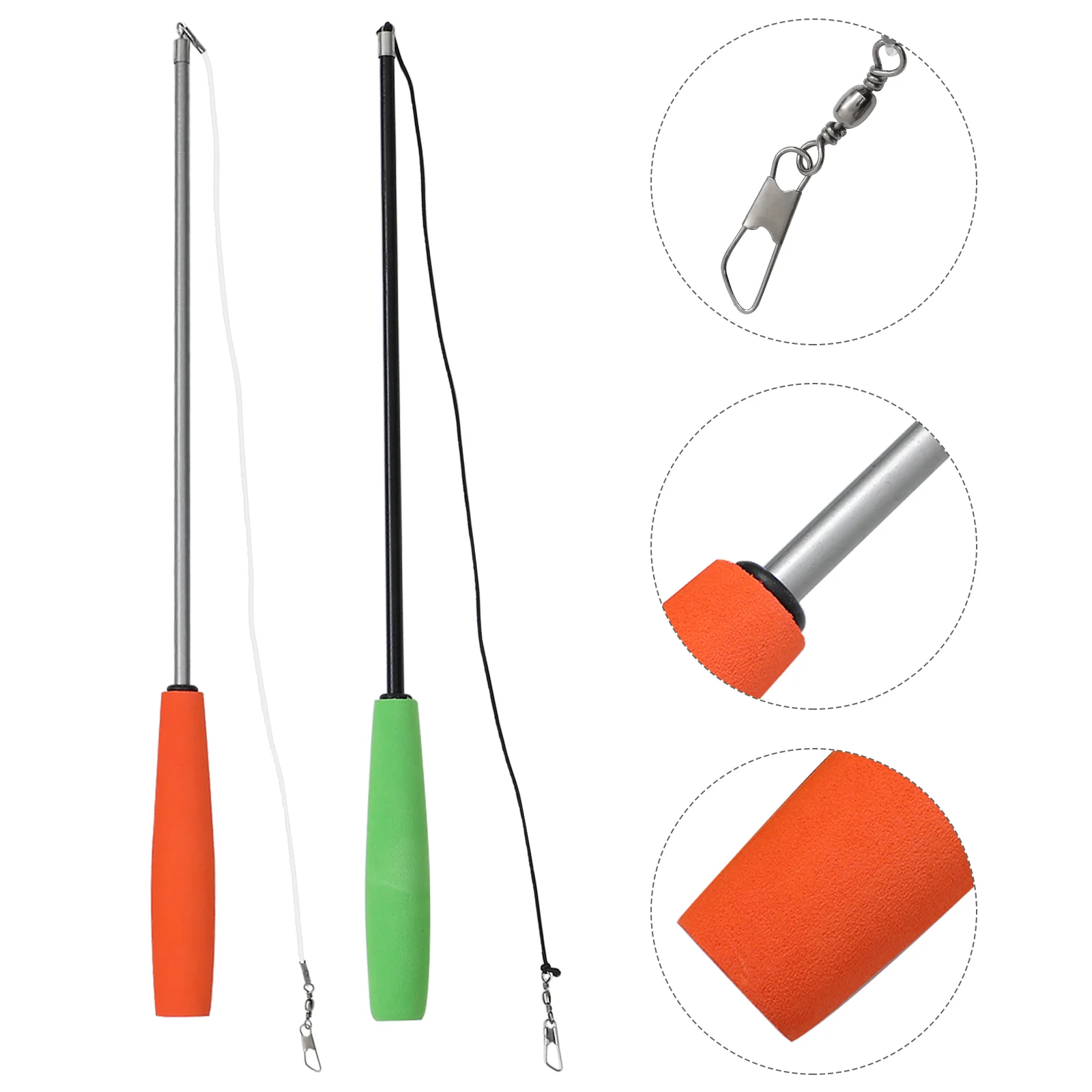 

2 Pcs Cat Teaser Stick Wand Toy DIY Telescopic Rod Supplies Interactive
