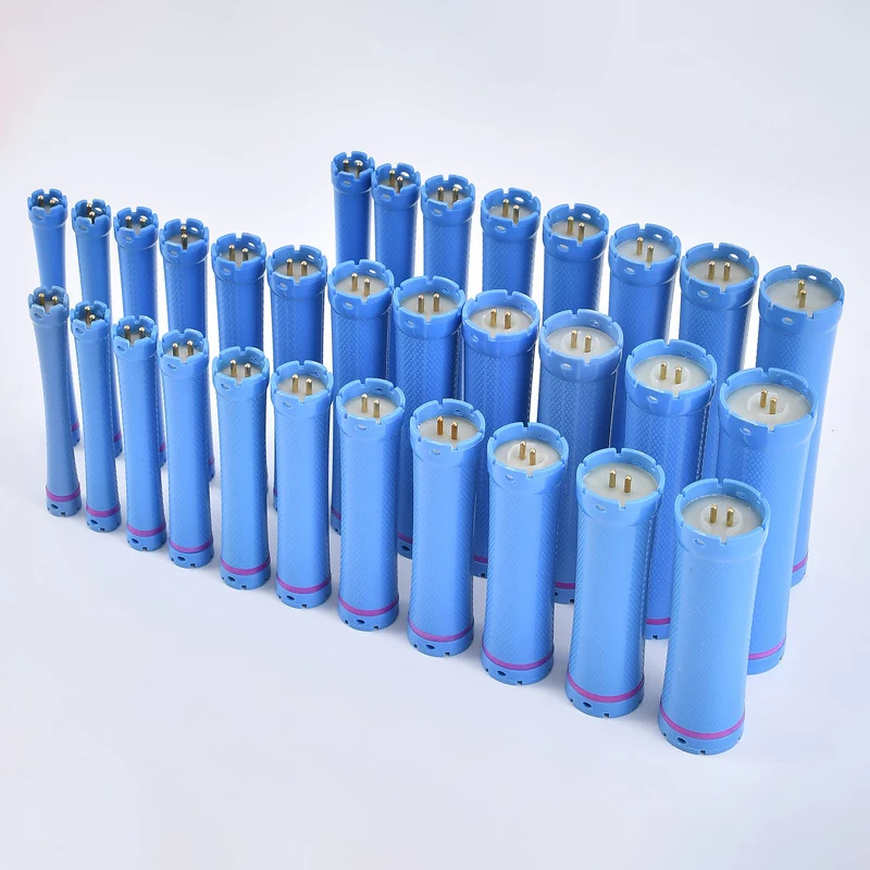 10pcs/set Hairdresser 24V Digital Perm Rods & Rubberbands Universal Electirc Heated Bars Rollers Curlers Extra Long 14cm 1908