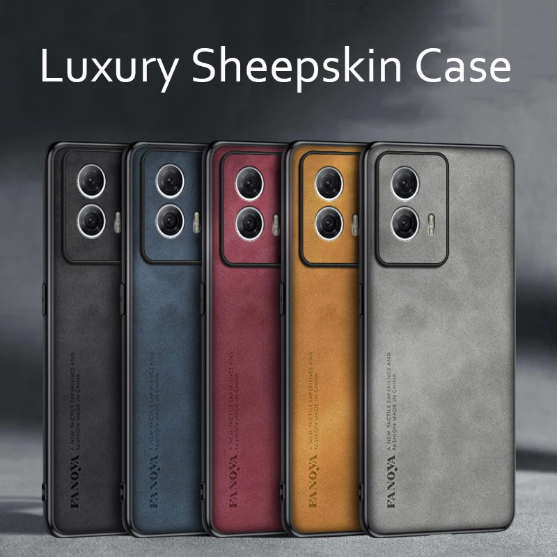 Luxury Sheepskin Leather Silicone Phone Back Case Cover - Premium Bumper Coque
