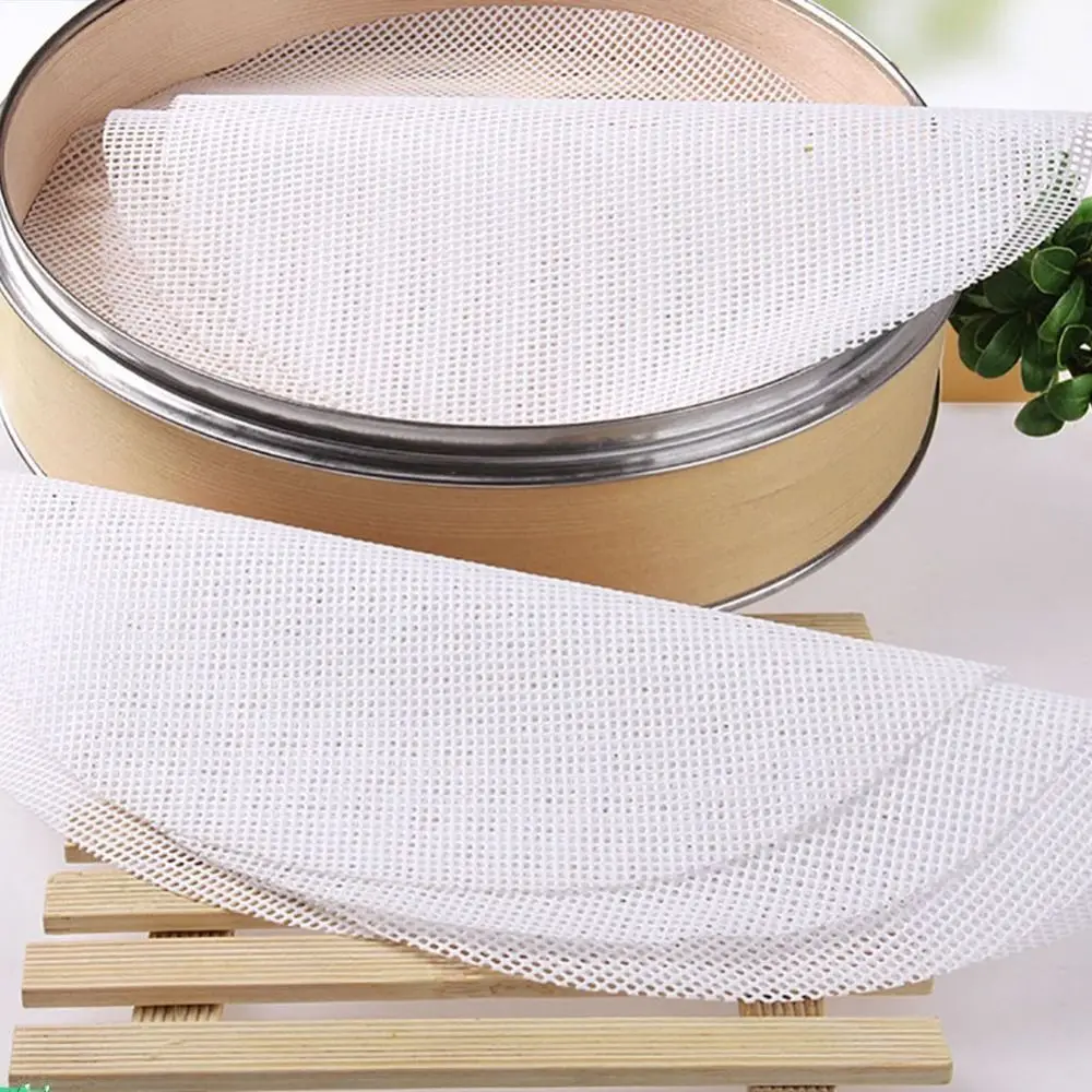 Non-Stick Round Steamer Mesh Pad Reusable Silicone Dehydrator Sheets Thickened Food Fruit Dryer Mats silicone baking mat,silicone steamer pad,silicone dehydrator mats