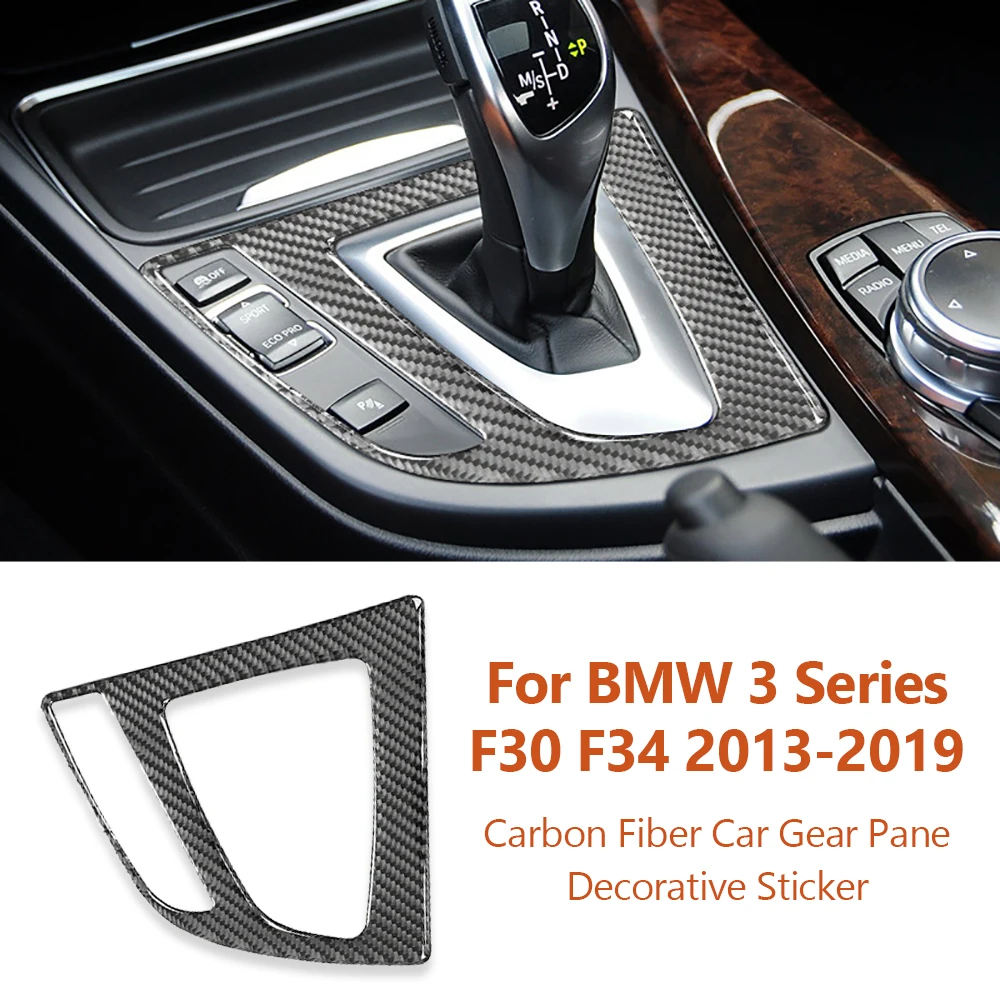 

For BMW 3 Series F30 F34 3GT 2013-2019 Carbon Fiber Car Gear Panel Decorative Sticker Interior Modification Auto Accessories