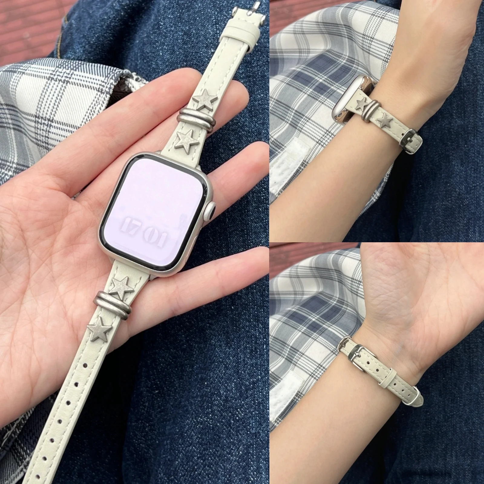 Leder-Schlaufenarmband für Apple Watch Damen Star 11/10/9/8/7/6/5/4/3/2/1 SE 38mm 40mm 41mm 42mm 44mm 45mm 46mm 49mm Armband – Detail 8