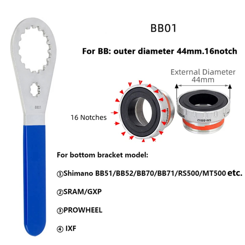MTB Road Bike Bottom Bracket Wrench Aluminum alloy Bottom Bracket Installation Removal Tools 39mm 40.5mm 44mm 46mm 50mm BB Tool for bicycle bottom bracket tool