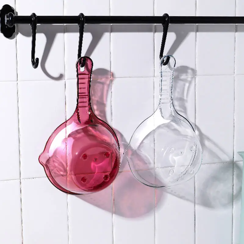 Obelix Transparent Long Handle Water Scoop Plastic Cooking Bathroom Bathing Water Spoon Fall Durable Fruit Vegetable Clean Tools