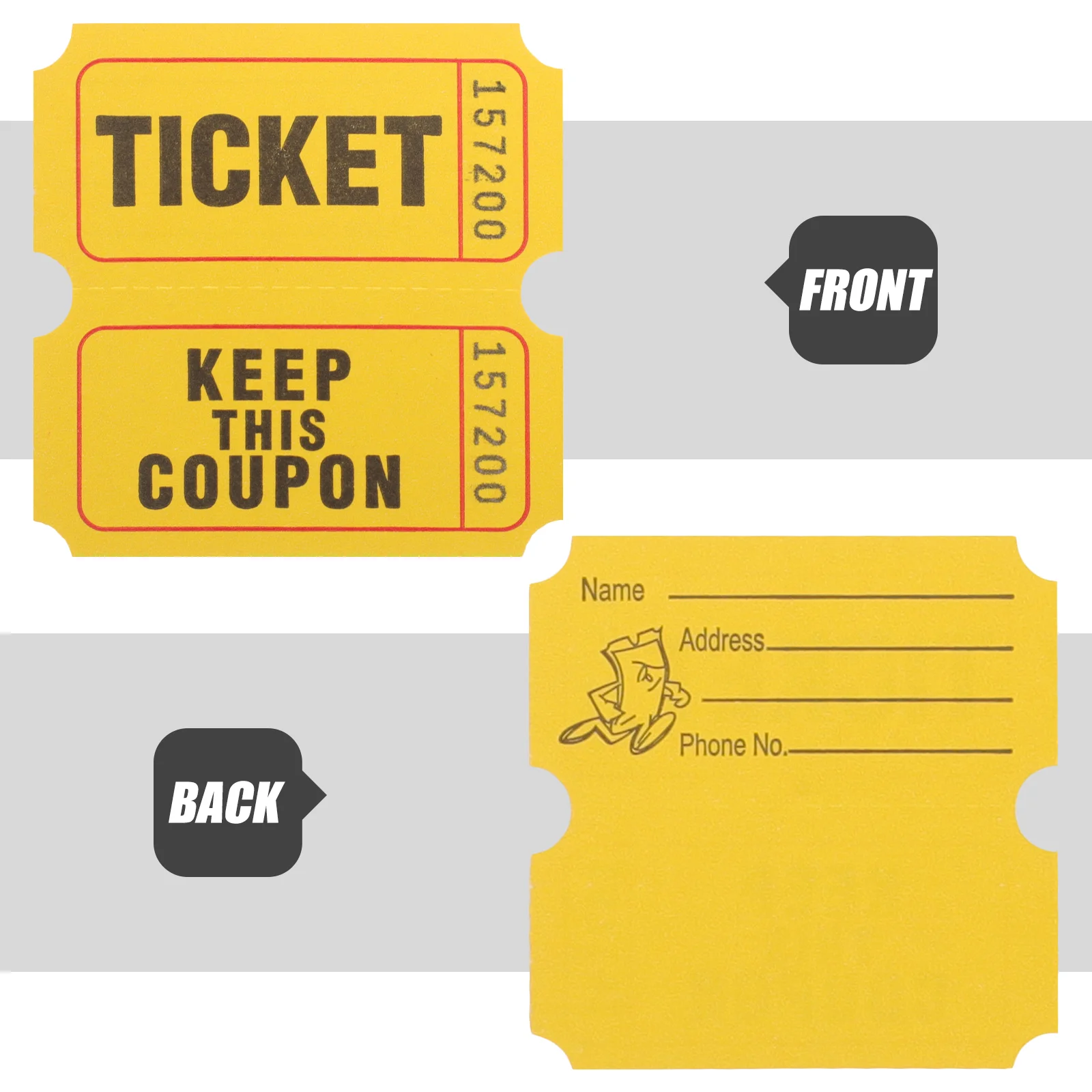 Event Admission Tickets 100 Pcs Raffle Tickets Double Roll Event 