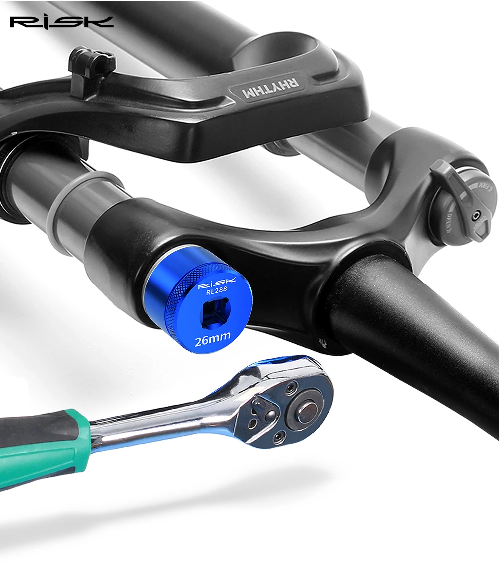 RISIKO Fahrrad Vorderradgabelkappe Topcap Sockel Werkzeug Reparatur Entfernungssatz für Fox 36,38,40,Z1,Z2 Verwendung für 3/8" Ratschenantrieb – Detail 5