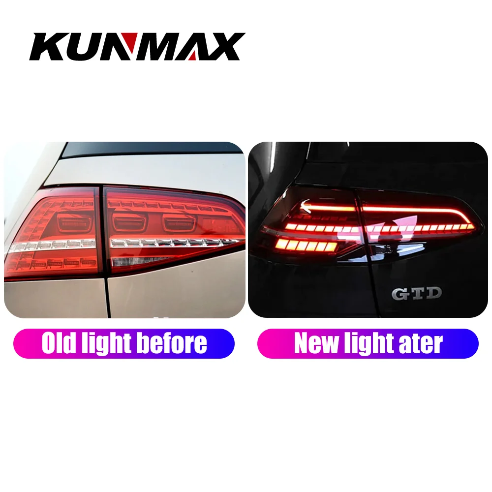 【動作確認済】 ゴルフ7テールランプ7.5風 LEDテールランプ スモークTSI フォルクスワーゲン ゴルフ7 LEDテールランプ 流れるウィンカー