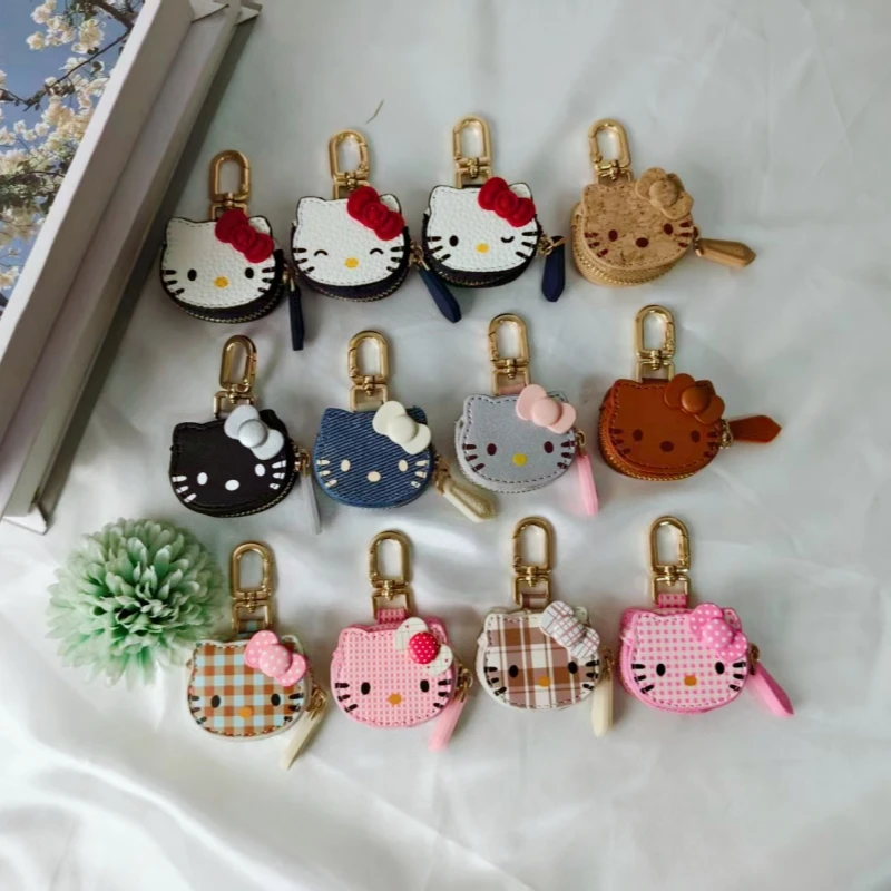 Hello Kitty Key Chain Cartoon Leather Bag Keychain Pendant Fashion Clothing Accessories Birthday Gift