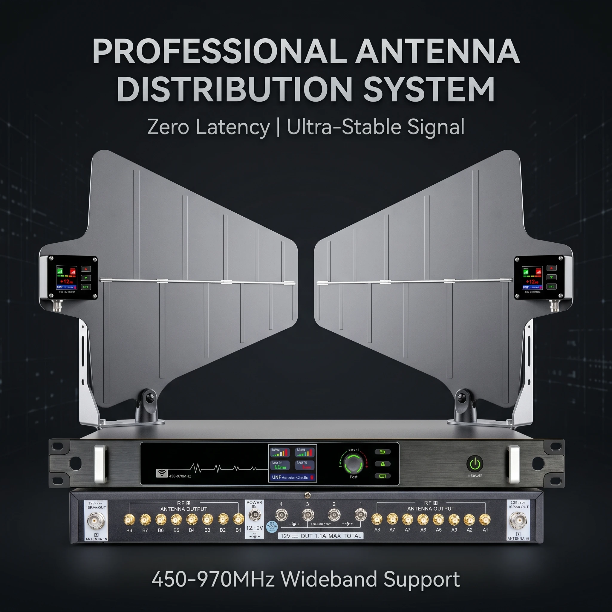 폴킷슨 AT-16pro 450-970MHz 안테나 분배 시스템 무선 마이크 앰프 분배기 초안정 제로 레이턴시 스테이지용