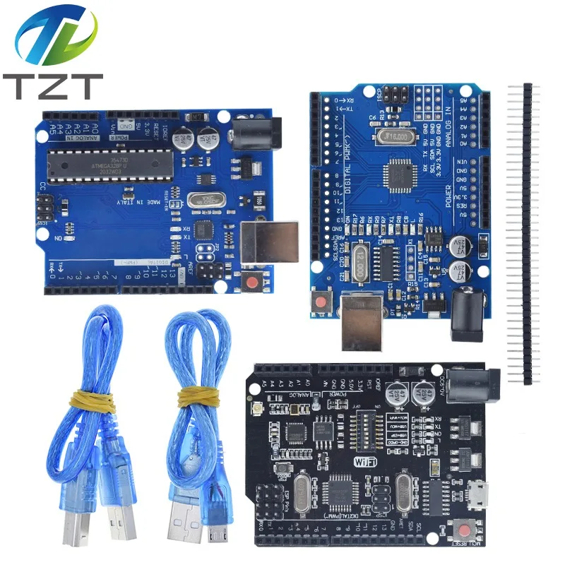 1 Set UNO R3 Official Box ATMEGA16U2+MEGA328P Chip For Arduino UNO R3 Development board + USB CABLE