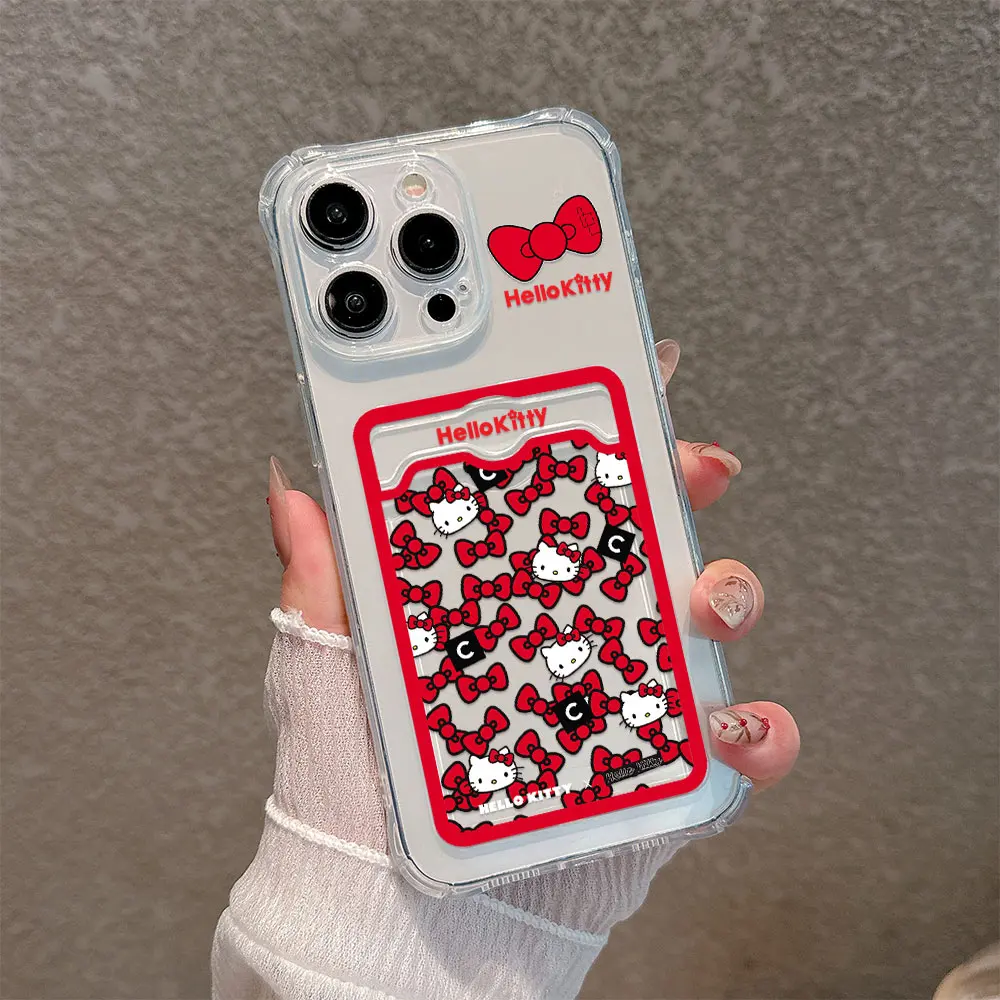 thumbnail image 1 of Funda de Hello Kitty con dibujos animados para iPhone, carcasa transparente para modelos anticaída 15, 14, 13, 12, 11 Mini Pro Max, X, XR, XSMax, 7, 8 Plus, novedad, 1 of 5