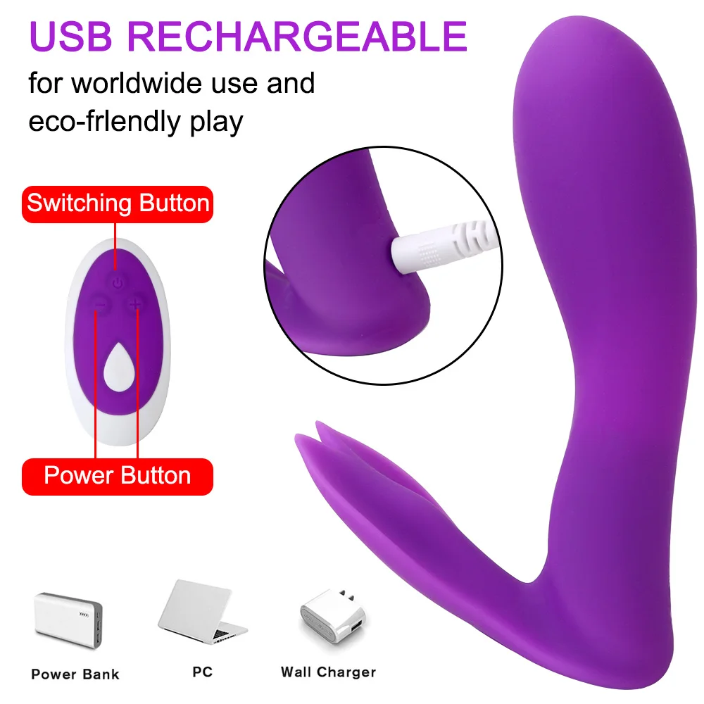 Vibrating Panties Wireless Remote Wearable Dildo G Spot Massager_voghion.com