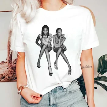 Kate Moss and Naomi Campbell After Party Women's Summer Vintage Short Sleeve Shirt Celebrity Inspired Pinterest Aesthetic Tshirt 1