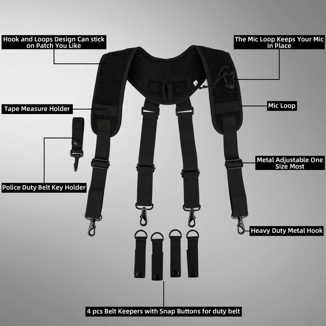 Tactical Suspenders Duty Belt Harness Padded Adjustable Tool Belt Suspenders  With Key Holder Ideal Choice For Gifts, Shop The Latest Trends