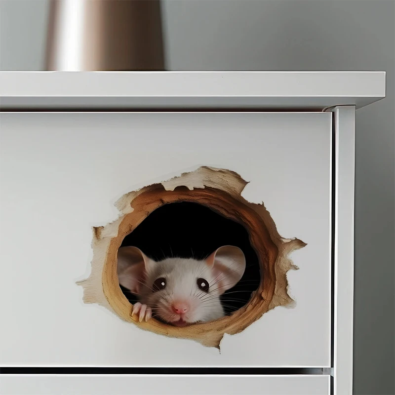 Mouse in Hole Wall Sticker Water-proof