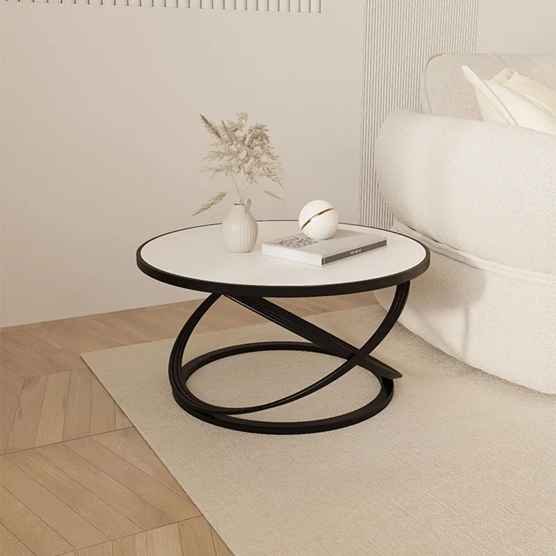 

Narrow Round Coffee Table Minimalist Luxury Modern Designer Side Table Aesthetic White Kaffee Tische Living Room Accessories