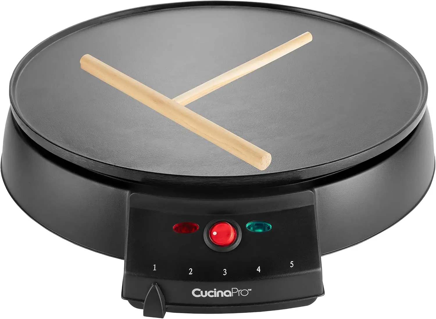 12" Griddle & Crepe Maker, Non-Stick Electric Crepe Pan w Batter Spreader & Recipe Guide- Dual Use for Blintzes Eggs Pancakes 2