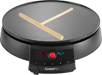 12" Griddle & Crepe Maker, Non-Stick Electric Crepe Pan w Batter Spreader & Recipe Guide- Dual Use for Blintzes Eggs Pancakes 2