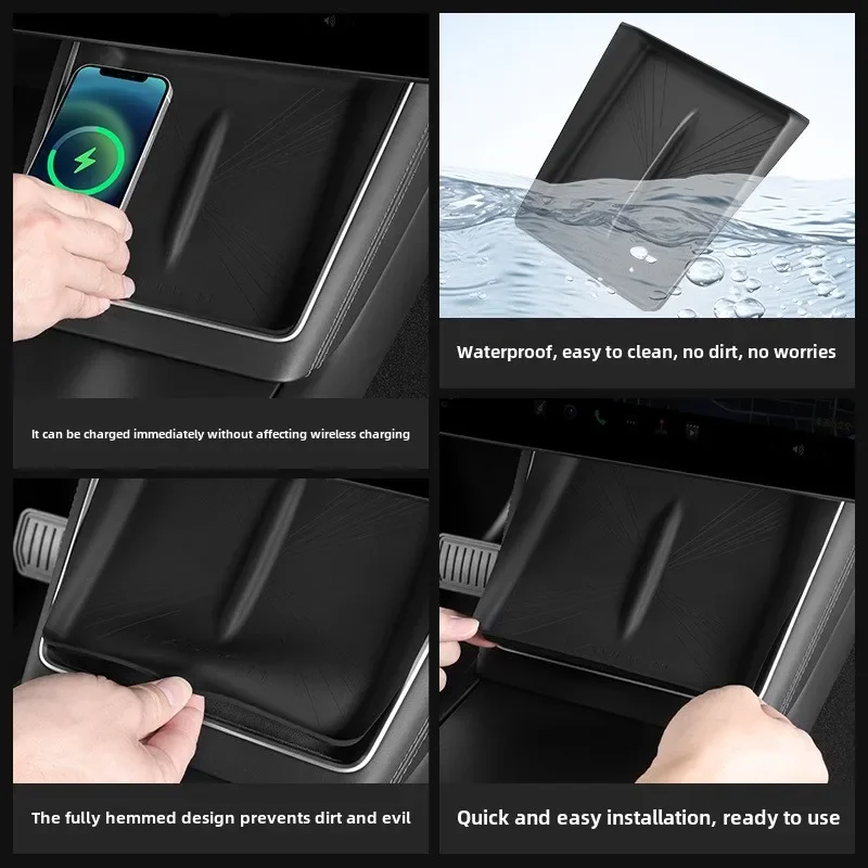 Juniper Silicone Anti-Slip Wireless Charging Console Mat - Dustproof Car Accessory
