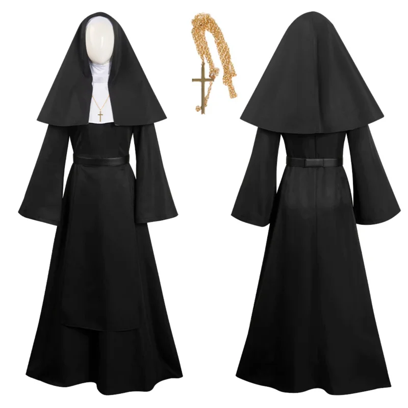 

Костюм Монахини для косплея Фэнтези 2023 из фильма «ужас» костюм монахини 2 Маскировка для взрослых женщин ролевые Женские Костюмы для ролевых игр