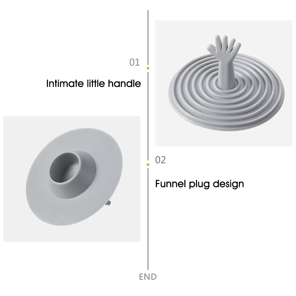 Silicone Bathtub Stopper Leakageproof Drain Cover Sink Hair Stopper Tub Flat Plug Bathroom Accessories