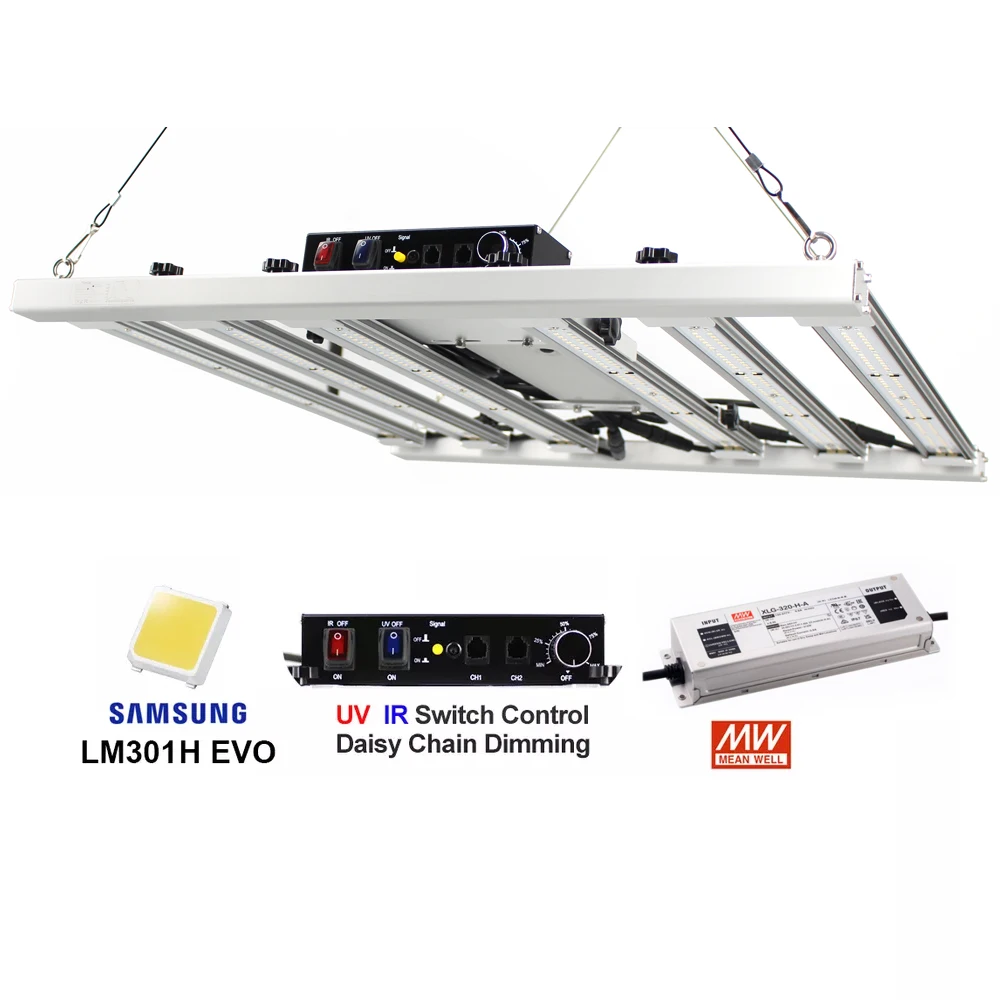2023 Ultimo 240W 320W 480W 600W Samsung Lm301H Evo V5 Led Grow Light Bar Accensione/Spegnimento Grow Tent Kit Completo