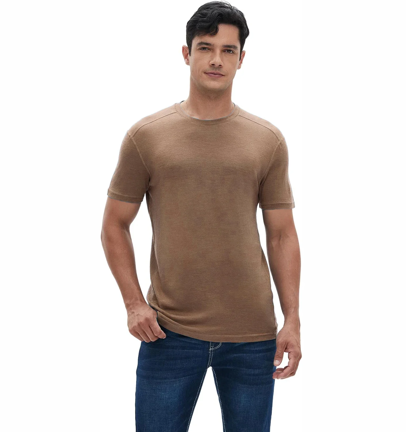 T-shirt da uomo in lana merino al 100% T-shirt con strato base