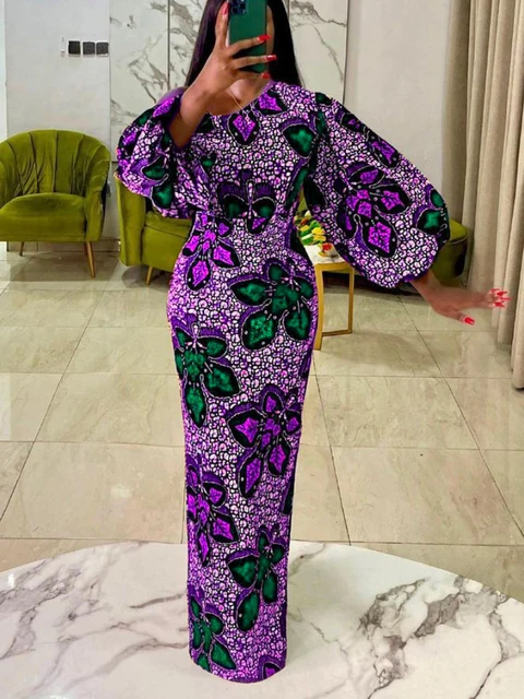 Wunmi Lantern Sleeve Print Dress - Image 3