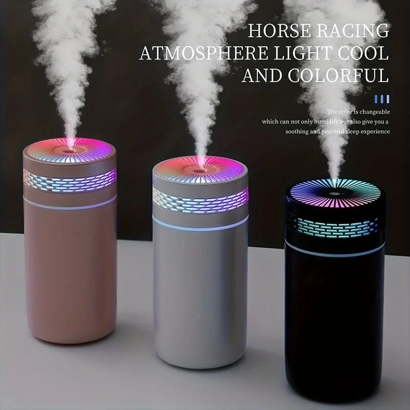 Portable LED light 250ml Spray Mist humidifier Double Wet Aroma Essential Oil Diffuser mini h2o air humidifier