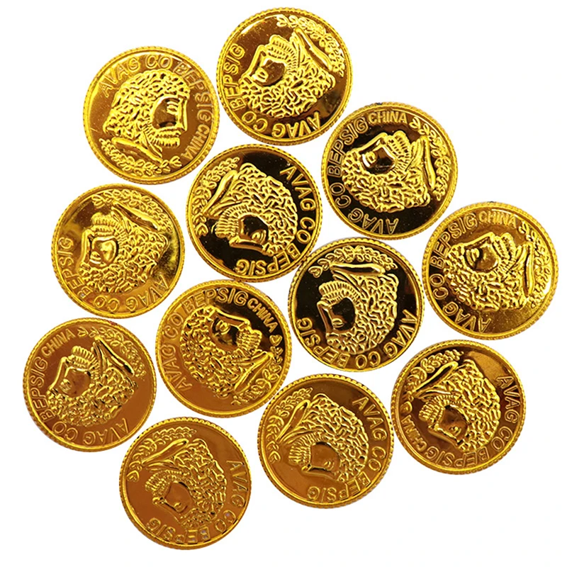 Poker Casino Chips Coin Gold Plating Plastic Spanish Treasure Game Poker Board Game Accessories 100pcs poker chips