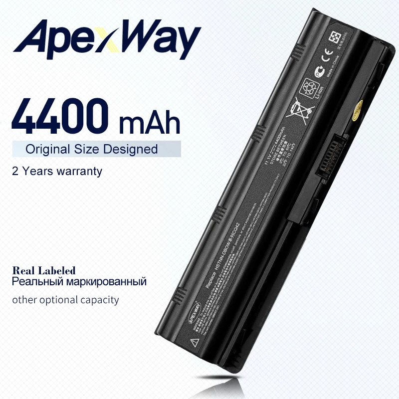 

ApexWay 4400mAh 6CELLS Battery For HP Pavilion DM4 DM4T DV3 Dv7-2100 G4 G6 G7 G62 G62T G72 MU06 HSTNN-UBOW Presario CQ42 CQ56