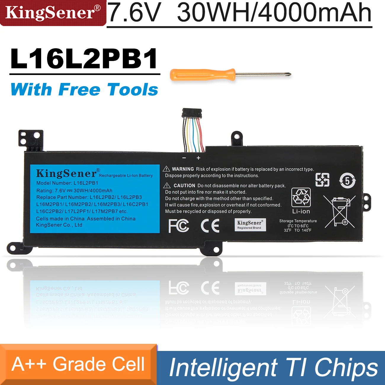 Kingsener-bateria do Portátil para Lenovo Lenovo Ideapad 32015ikb -15iap -15ast -15abr -14abr 520-15ikbr 330-15icn L16l2pb1 L16m2pb1 30wh