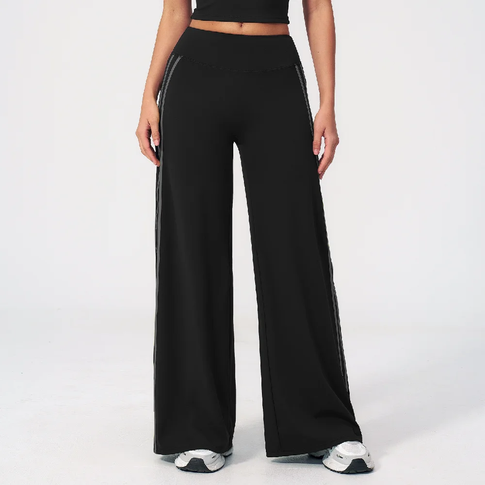 Yoga Pants High Waist Wide Leg Trousers Women Tummy Control Flared Pants Straight Workout Trousers Casual Fitness Bell-bottoms 4