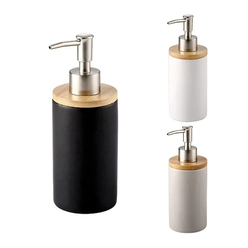 

400Ml Ceramic Soap Dispenser, Nordic Style, Lotion Dispenser Soap Dispenser For Kitchen And Bathroom