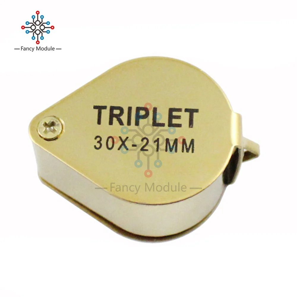 Magnifying Glass Metal Jewelry Jewelers Eye Tool Folding Loupe Glass Lens Magnifying Triplet Jewelry Diamond magnifying glass