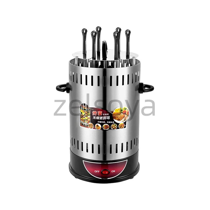 Electric skewer grill Automatic rotary BBQ machine Light smoke electric skewer oven Household barbecue oven barbecue pot 2