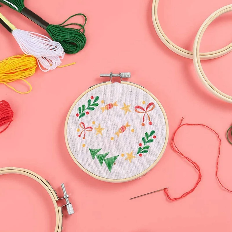 14 Pieces 6 Inch Embroidery Hoops Bulk Cross Stitch Hoop Ring With
