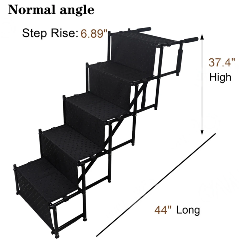 5 Steps Portable Dog Steps for High Beds Trucks Cars and SUV