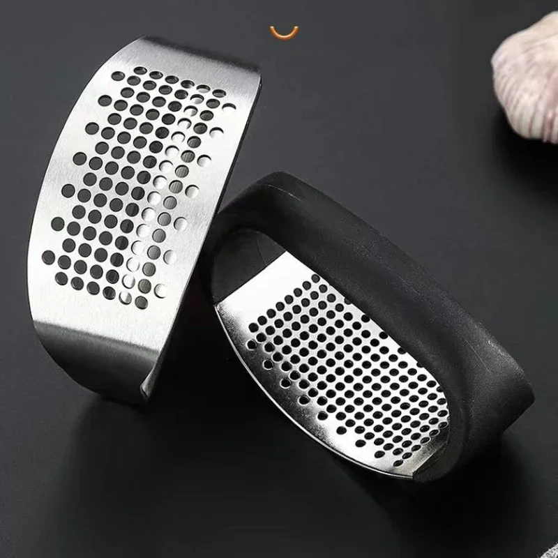 Multi-function Manual Garlic Press Curved Garlic Grinding Slicer Chopper Stainless Steel Garlic Presses Cooking Gadgets Tool