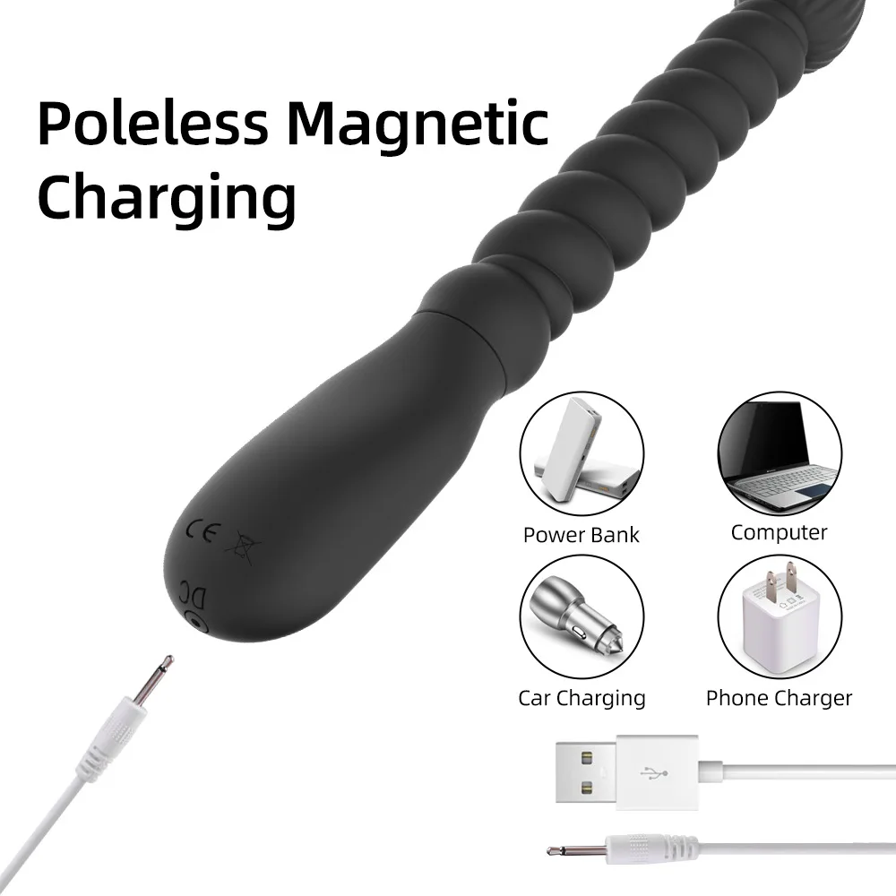 2023 new Vibrators Anal Beads 10 Speeds Female for Women Soft Butt Plug Stimulator Vibrating Gay Sex Toys for Men A_voghion.com