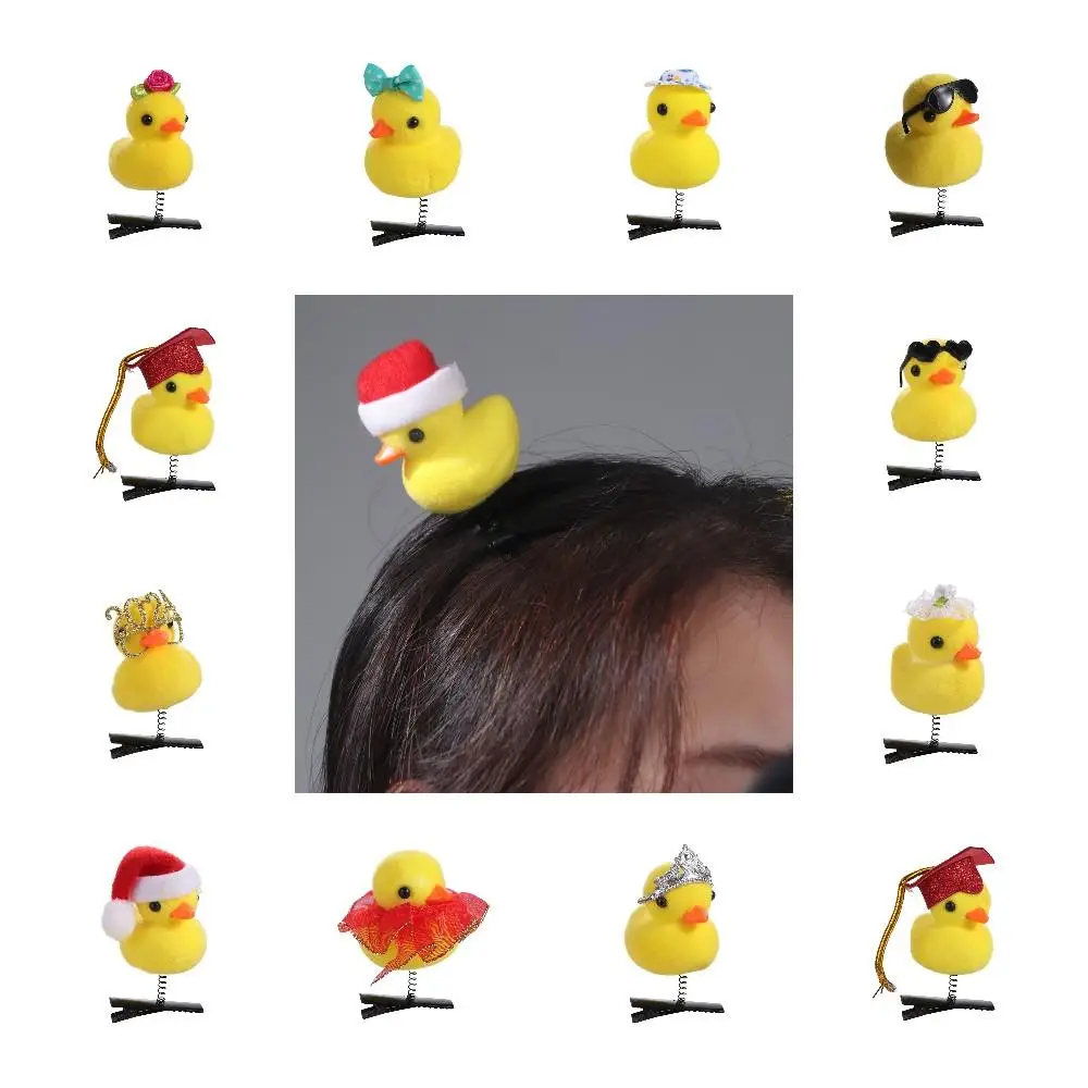 Creative Flower Duck Hair Clips Bowknot Chicken Side Barrettes Korean Style Animal Cartoon Duckbill Clips Daily